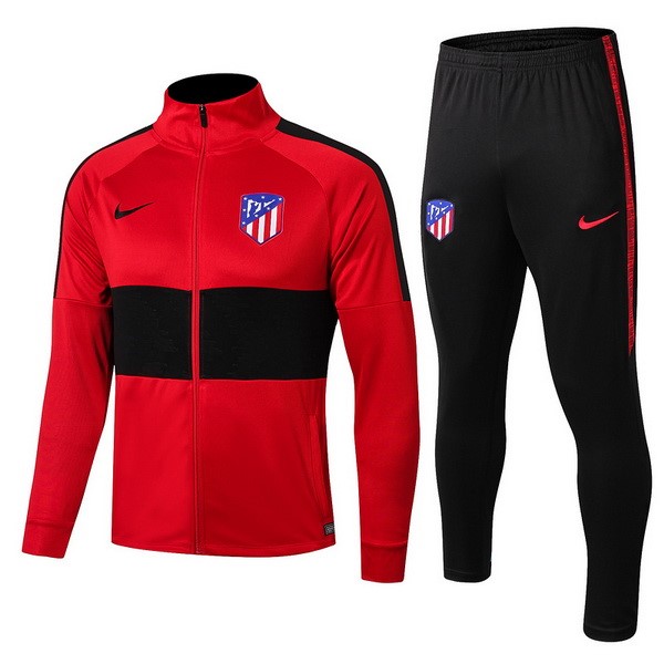 Trainingsanzug Kinder Atlético Madrid 2019-20 Schwarz Rote Blau Fussballtrikots Günstig